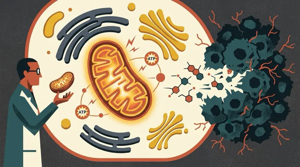 癌症的真凶是线粒体？高糖饮食正在喂养肿瘤 插画